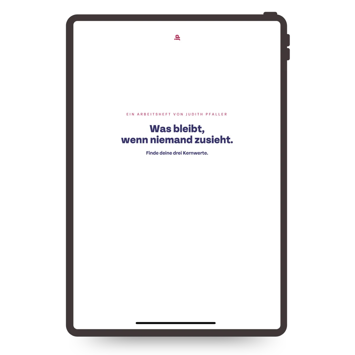 Mockup: Kernwerte Arbeitsheft Deckblatt